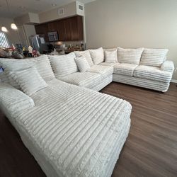 Brand New Super Comfy Plush Corduroy Sectional Set (Many Colors)