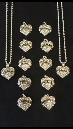 NEW Clear Name Heart Charm on Sterling Chain