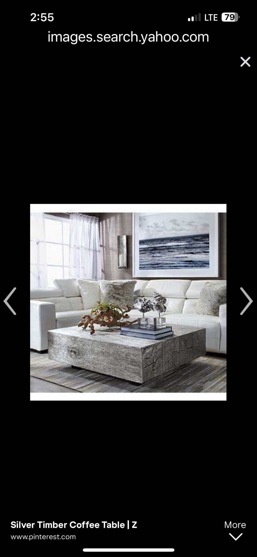 Z Gallerie Timber Collection Coffee Table