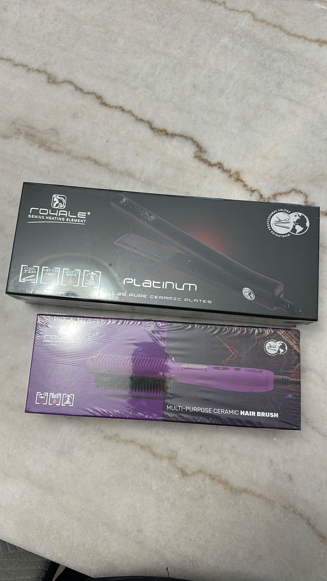 Straightener and ceramic hairbrush bundle