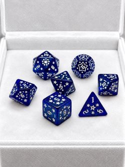 King of Crits Star Spangled Blue 7pc RPG Dice Set NEW