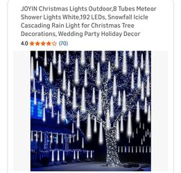 Meteor shower tube lights white set of 3