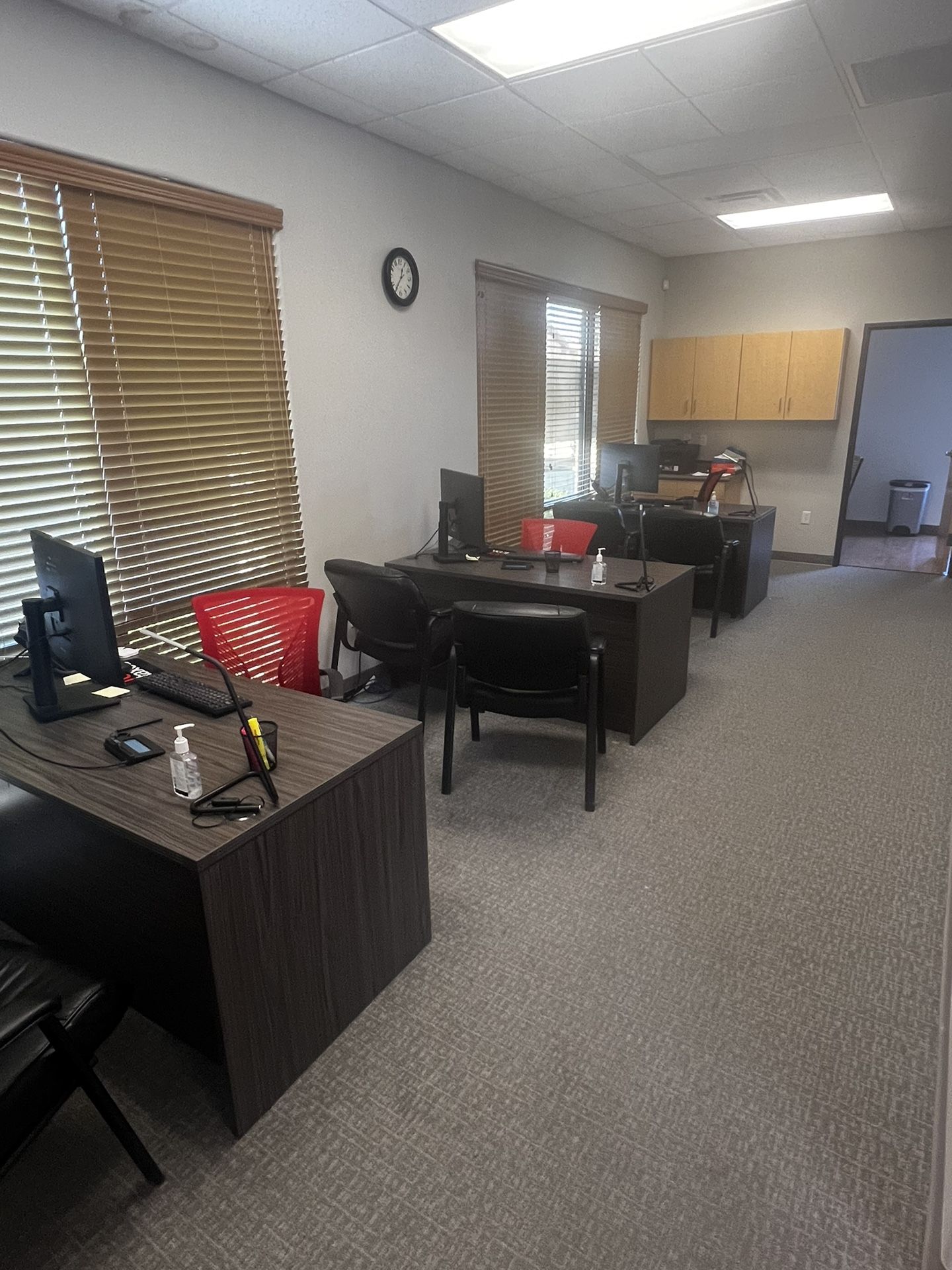 3 Office Desk/ Chairs Includes