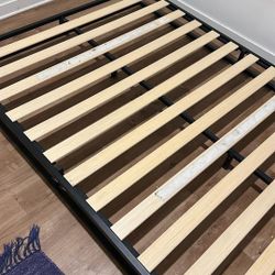 FREE Queen bed frame, one year old, black metal