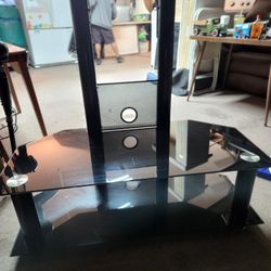 Black Metal/glass  Tv Stand 