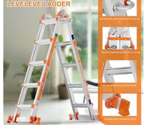 22-foot extension ladder, 6-step ladder with stabilizer bar and wheels, 330-pound safety load ladder