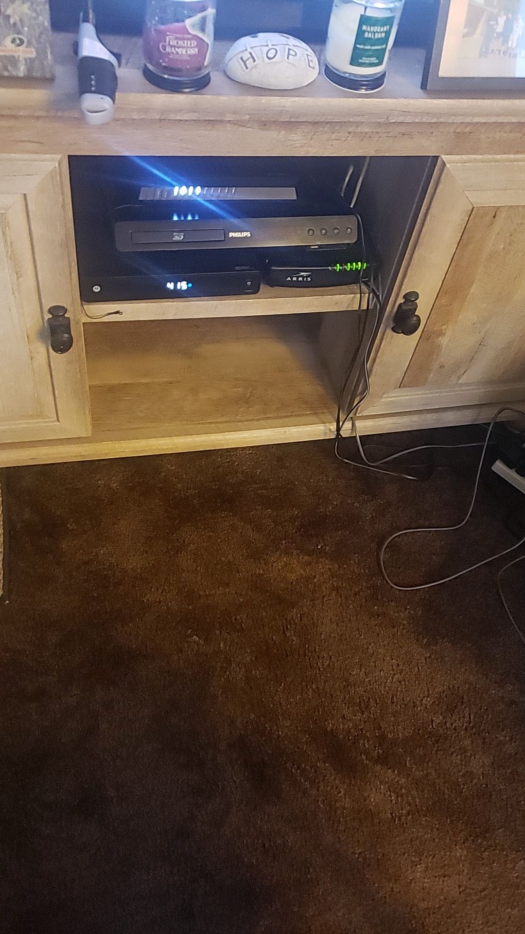 Entertainment center from peir1 plus 2 book shelves and 1 three drawer shelf