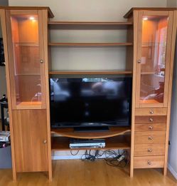 Solid maple and glass cabinet/media stand
