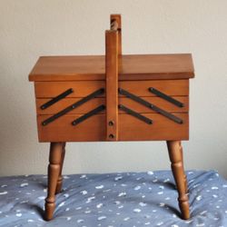 Vintage Wooden Sewing Box
