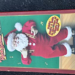 Vintage Jingle Bell Rock Santa Claus 1st Edition 1998 Animated Musical - 