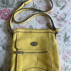 Vintage estate B.O.C. Yellow leather crossbody bag