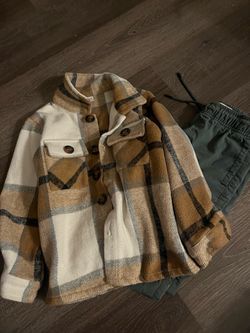 Plaid Flannel Shacket Button-Up Jacket