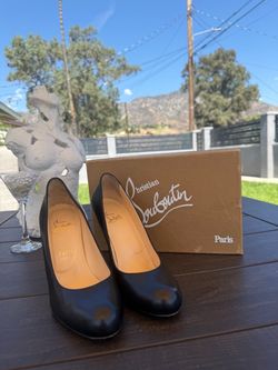 Christian Louboutin Simple Pump 100 Black Leather Heels | Size 40