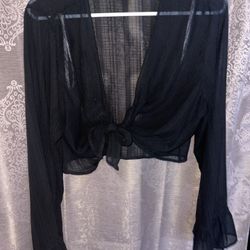 Black sheer GUESS Blouse 
