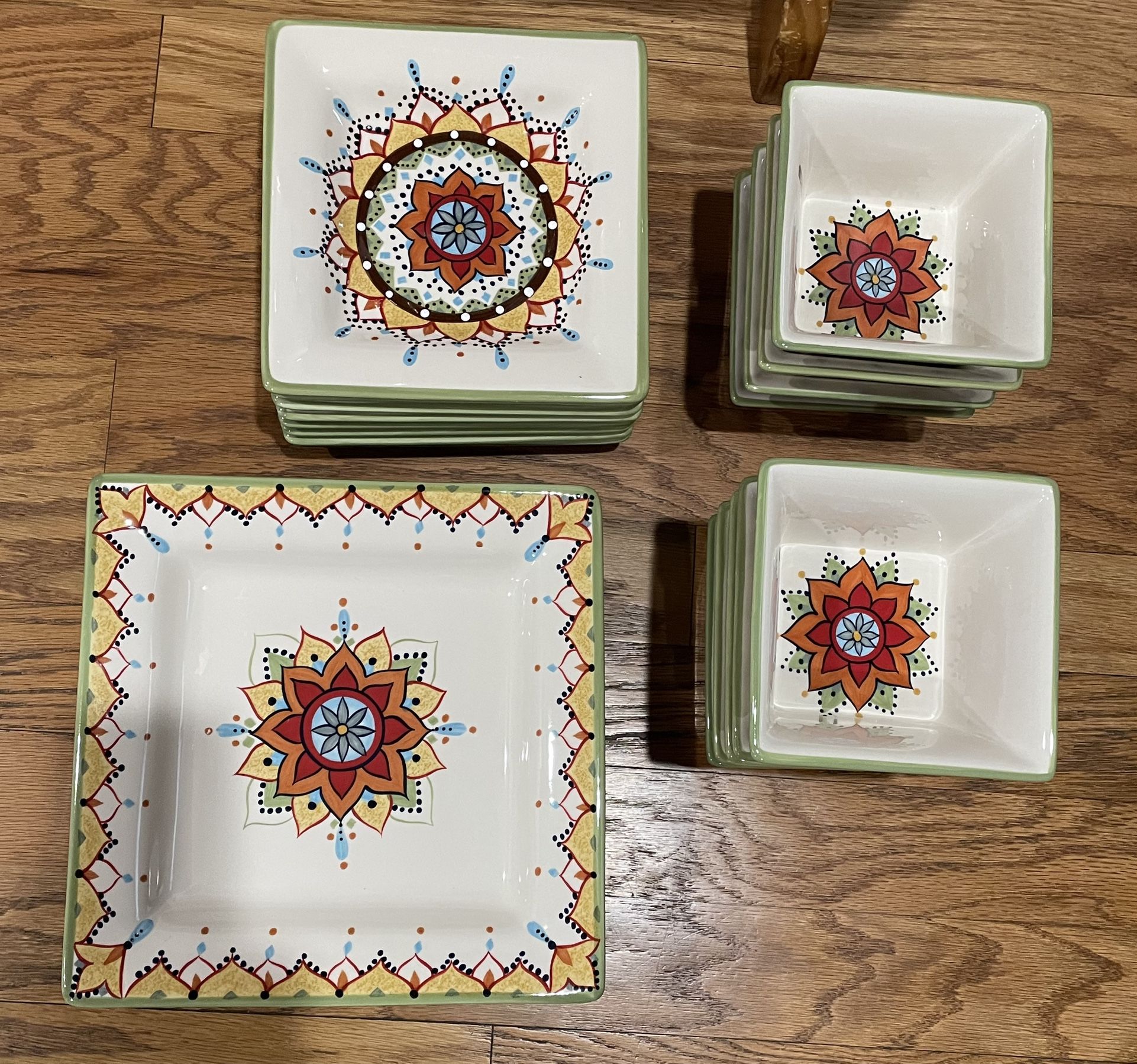 VIDA BY EVA MENDES FOR ESPANA CATALINA SQUARE DINNER PLATE - 10-3/4" Square Soup/Cereal Bowl 5 1/2” 8” Salad