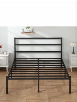 FULL 14 BLACK METAL BED FRAME WITH HEADBOARD 👇CROSSROADS 👇