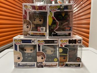 Funko POP Bundle - Tommy Trojan, Swampfire, Betty Cooper, Samwise Ganges, Toy Soldier