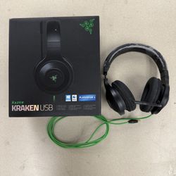 Razer Kraken USB Wired Gaming Headset - 7.1 Surround Sound - Tested/Works