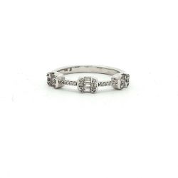 Ladies Custom Diamond 14k White Gold Band Ring Size 7.75 11058511