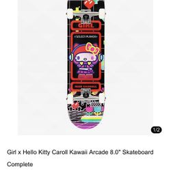Girl x Hello Kitty Caroll Kawaii Arcade 8.0" Skateboard Complete