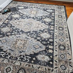7’10” x 10’ Area Rug – Neutral Charcoal/Beige – Good Condition