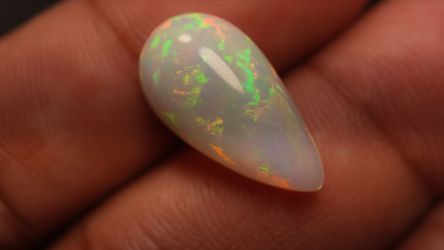 Natural 5.5 Carat Ethiopian Opal Pear Cabochon – Loose Gemstone