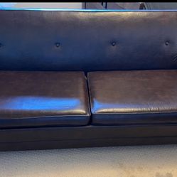 Faux Leather Sleeper Couch