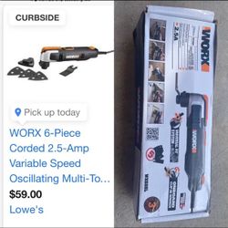WORX 6-Piece Corded 2.5 Amp Variable Speed Oscillating Multi-Tool