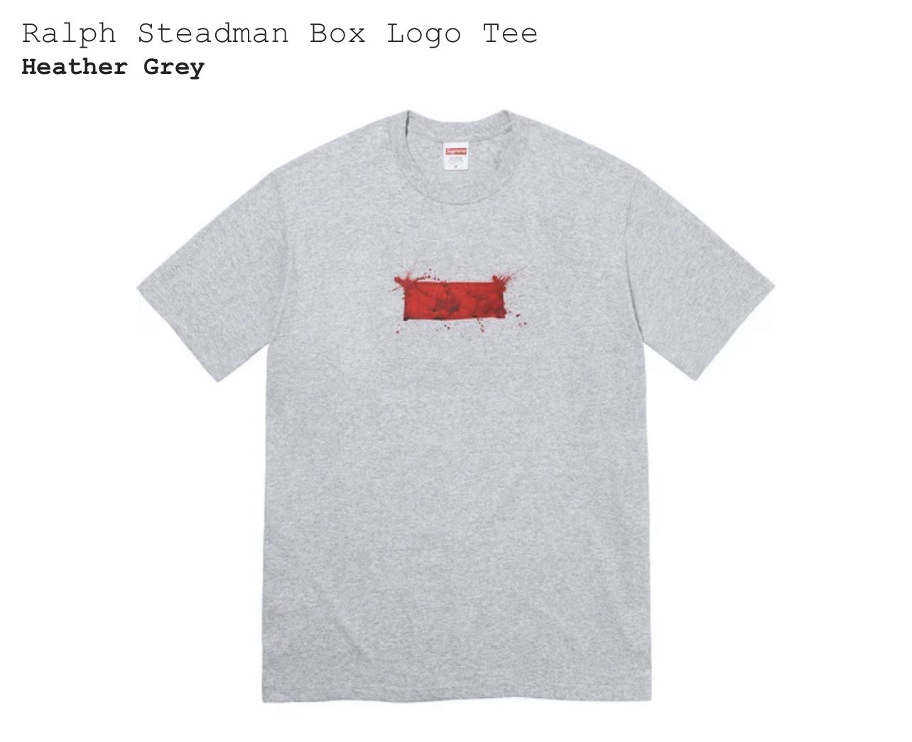 Supreme Ralph Steadman Box Logo Tee - GRAY - SIZE M - Order Confirmed