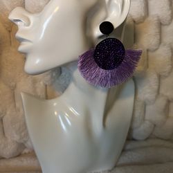 Purple rhinestone earrings