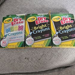 3 New dry erase crayons