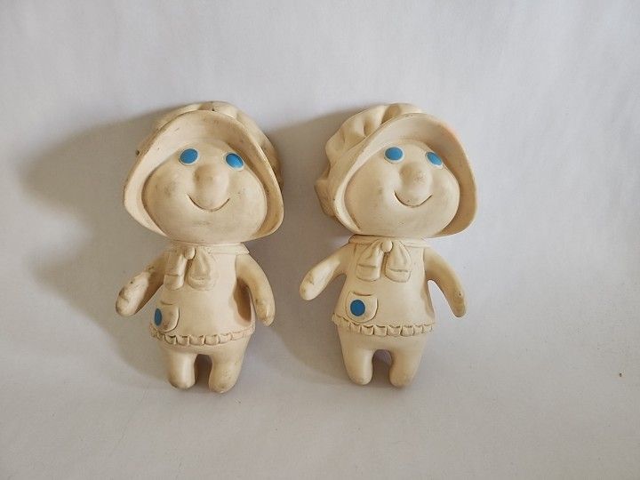 1972 Pillsbury Doughgirl•Poppie Fresh•Set Of 2•Squeezable•Swivel Heads