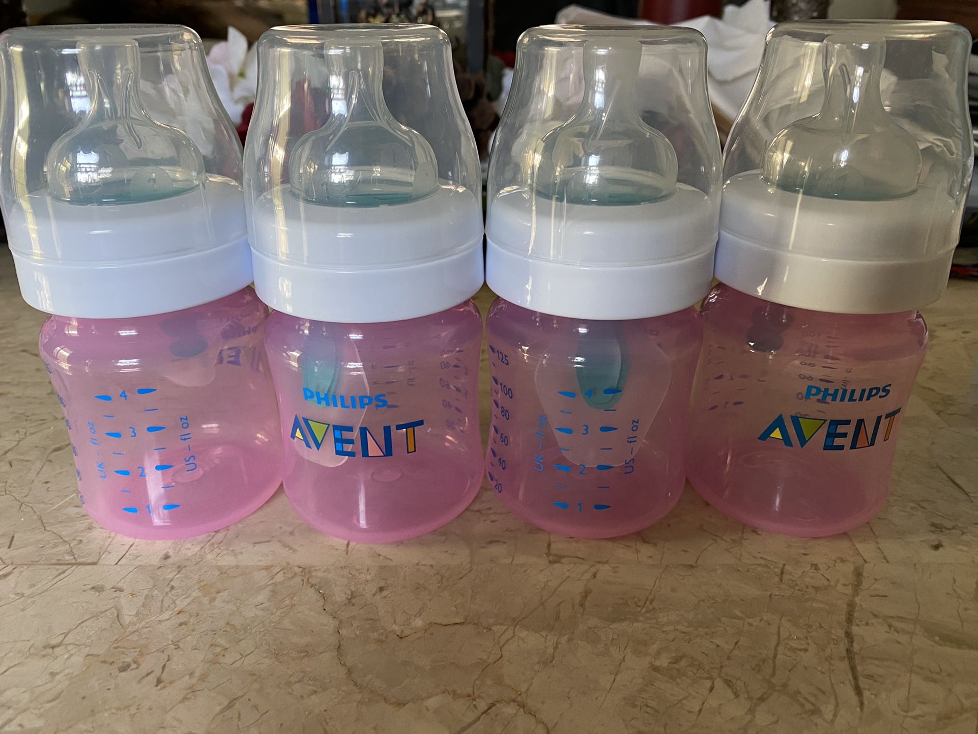 Philips Avent Pink 4oz Bottles