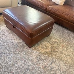 Leather storage Stool