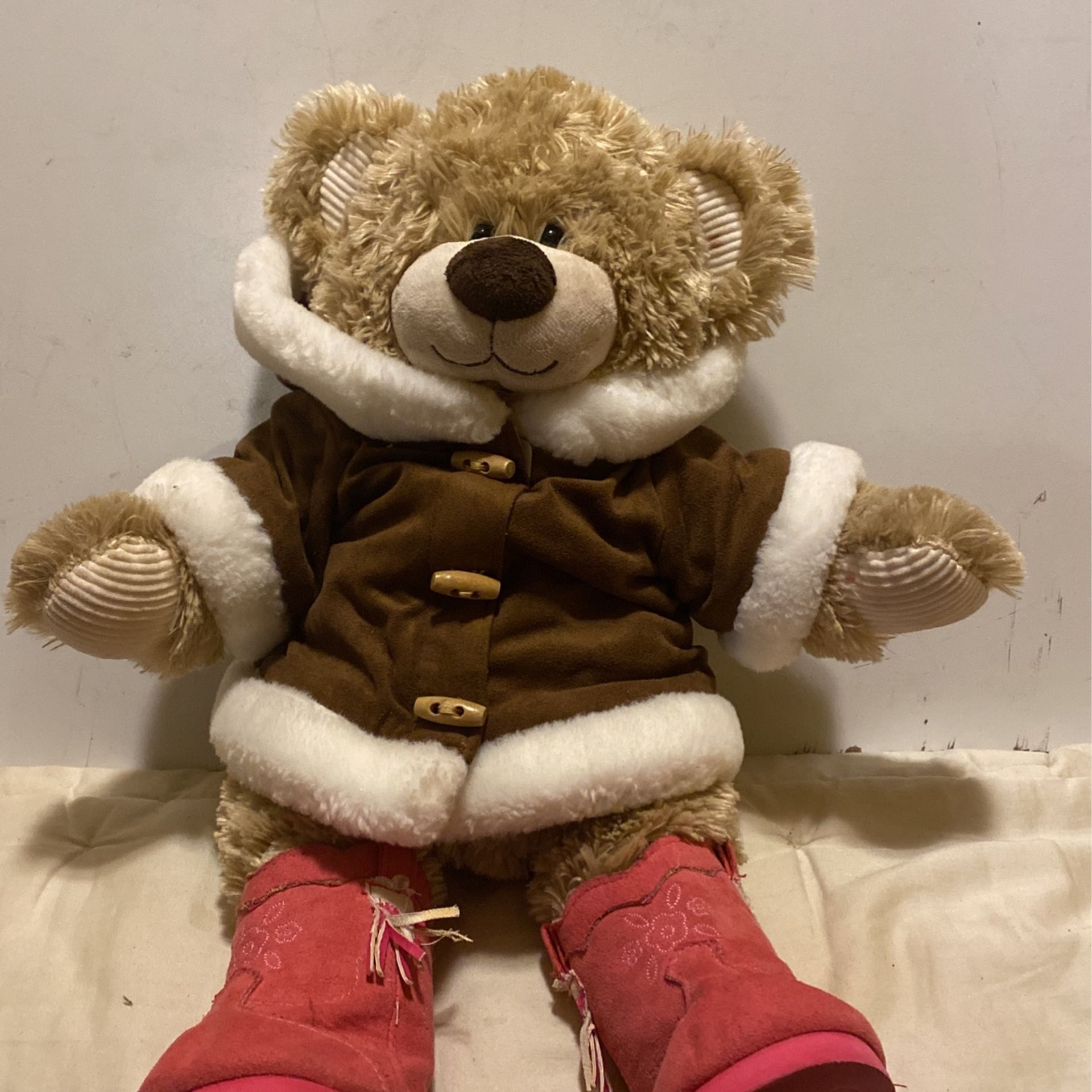 Teddy Bear With Boots And Jacket Removable 