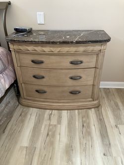 Solid Wood Dresser with Marble Top