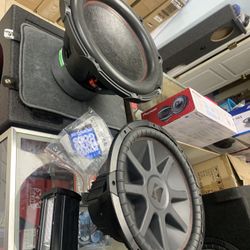 Car, audio, speaker, subs, and boxes in amps