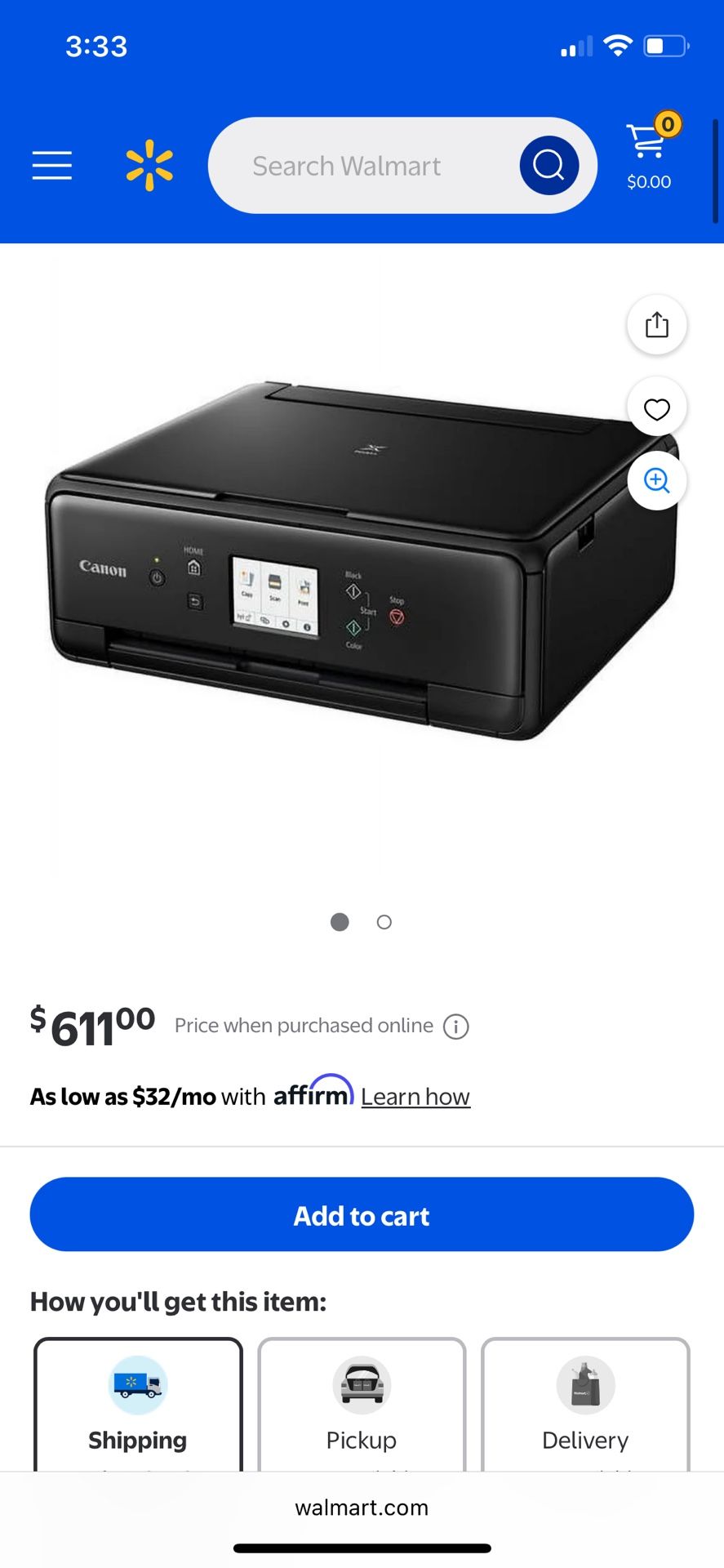 Canon PIXMA TS6220 Wireless All-In-One Photo Printer