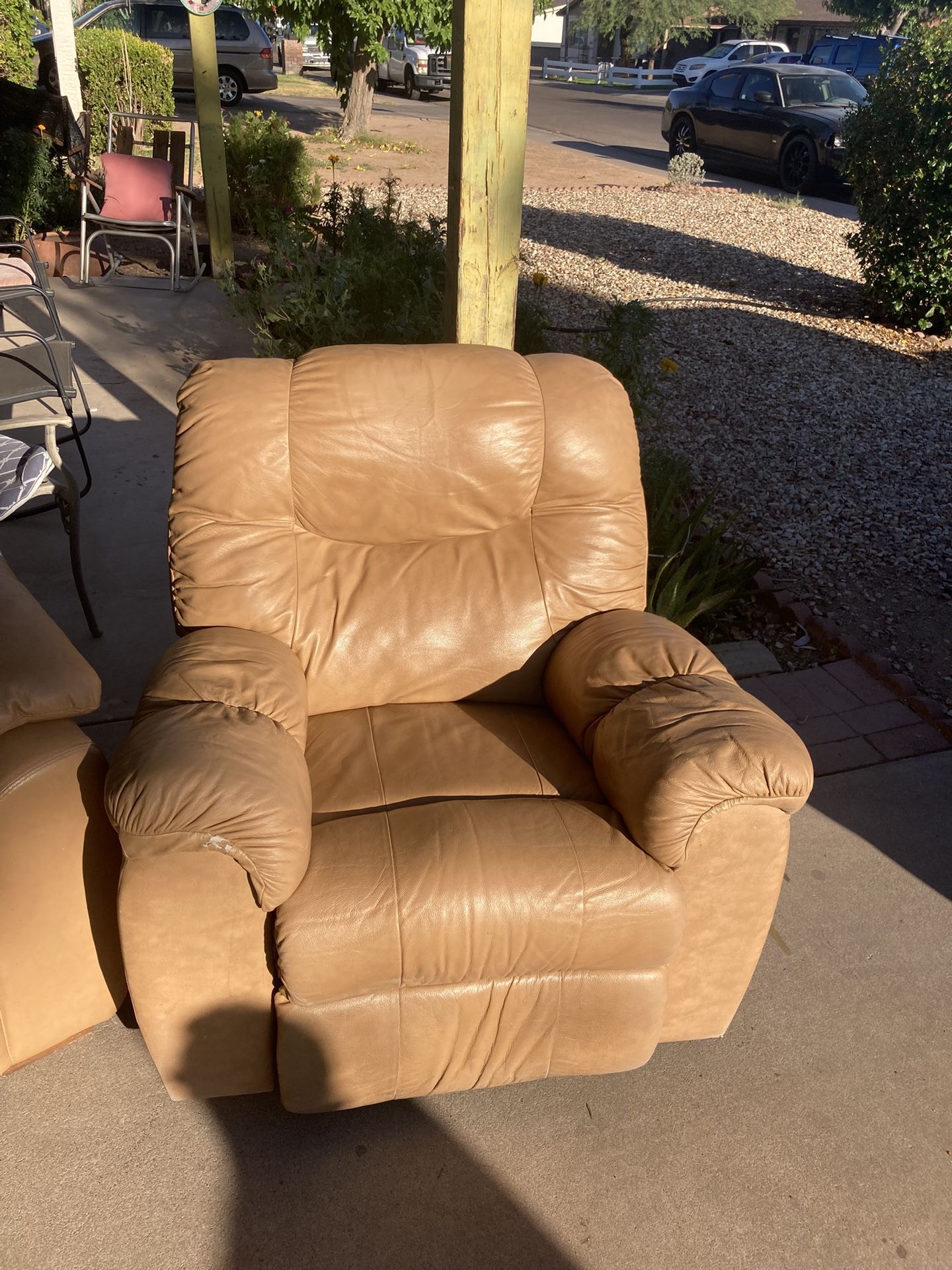 Leather Sofa And Recliner Set