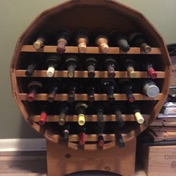 Wine Rack 1 Of A Kind Custom Made Wine Barrel 30 Bottle Holder Downsizing OBO