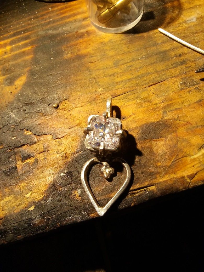 Custom CZ Fine Silver Pendant