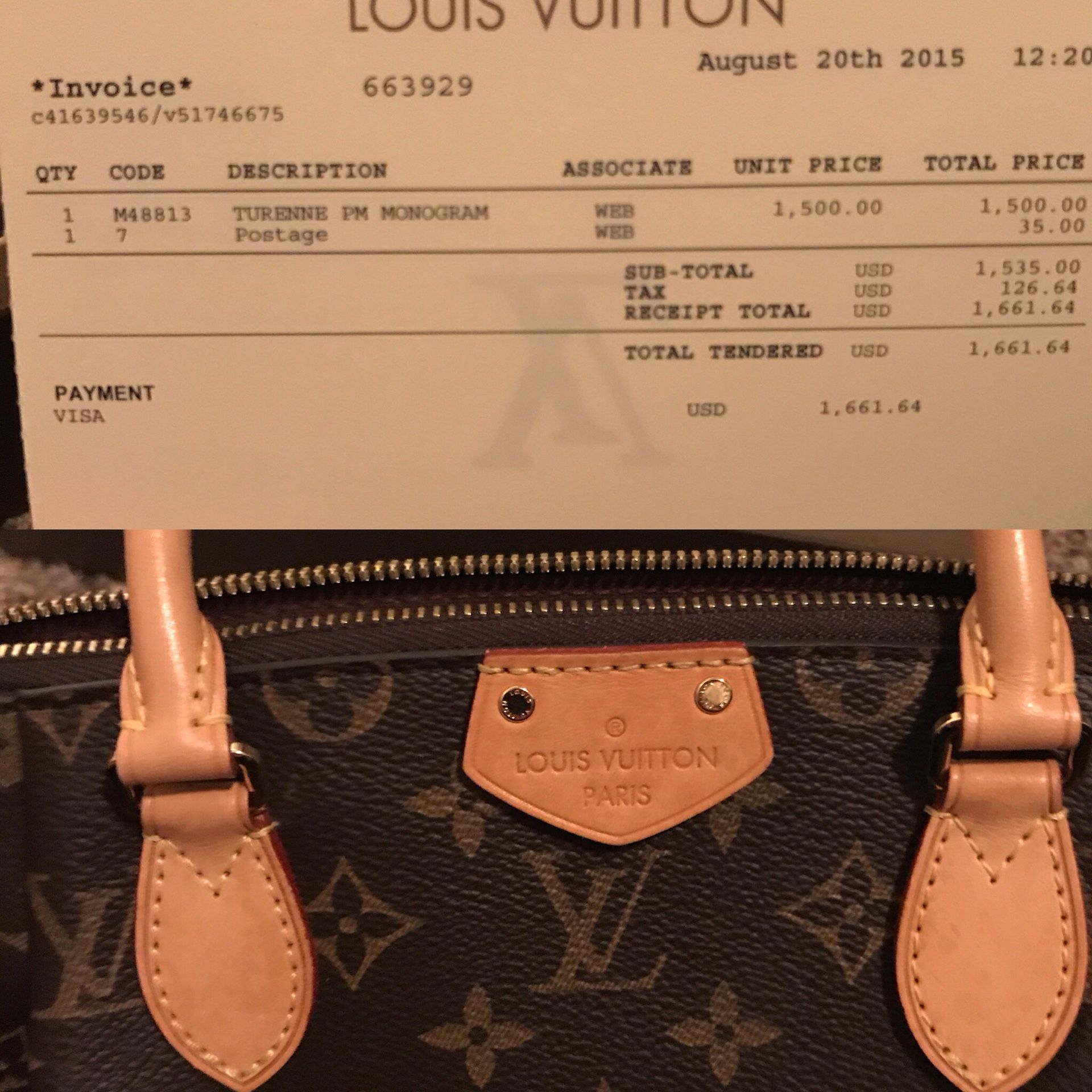 LV Louis Vuitton Turenne PM w Strap