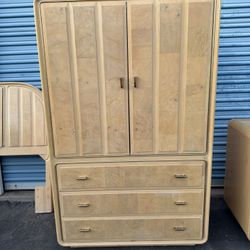 Vintage American of Martinsville Burlwood Gentlemen's Chest / Dresser