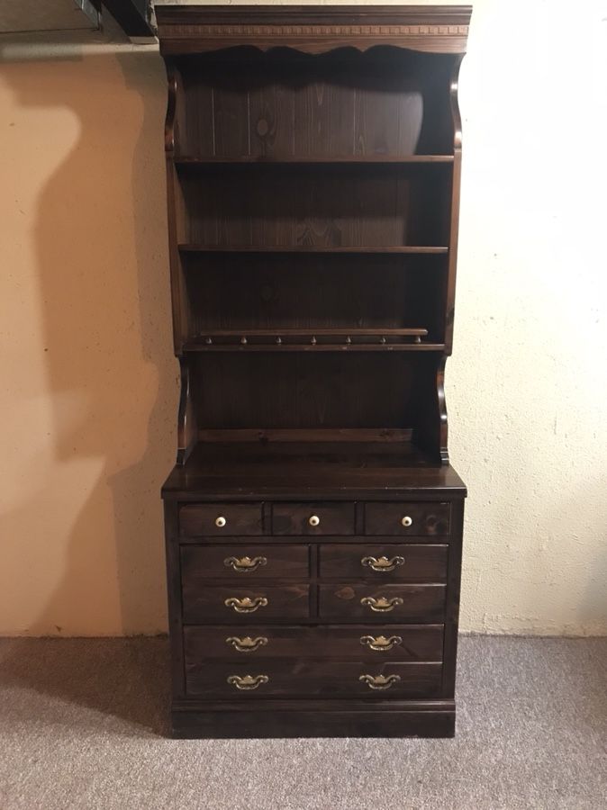 70s Ethan Allen Hutch and Chest with Drawers Pine Wood for Sale in Ann