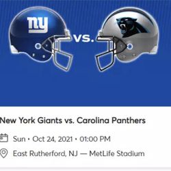 2 Tickets W/ Parking Carolina Panthers vs New York Giants