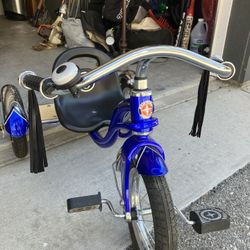 Beautiful Blue And Silver Tricycle 