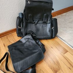 "Leather" Backpack And Purse!