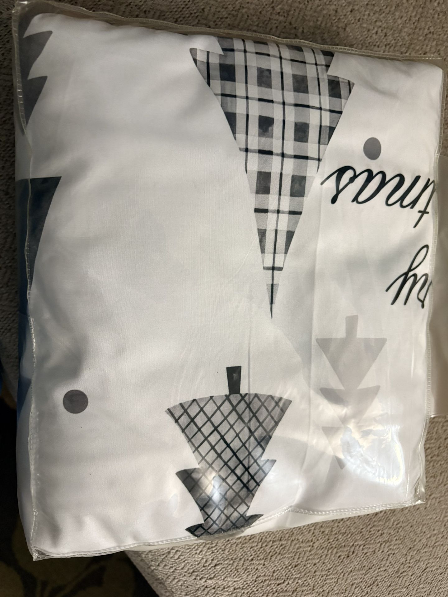 NEW Merry Christmas Zip On Sheets King/Zipper Fitted Sheet & 2 pillow case set