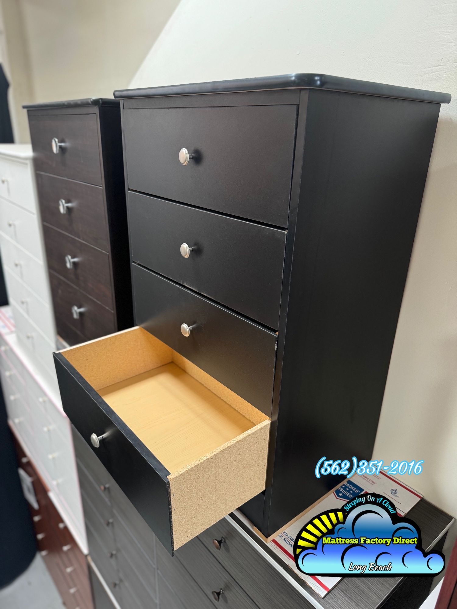 Four Drawer Black Compressed Chest New 