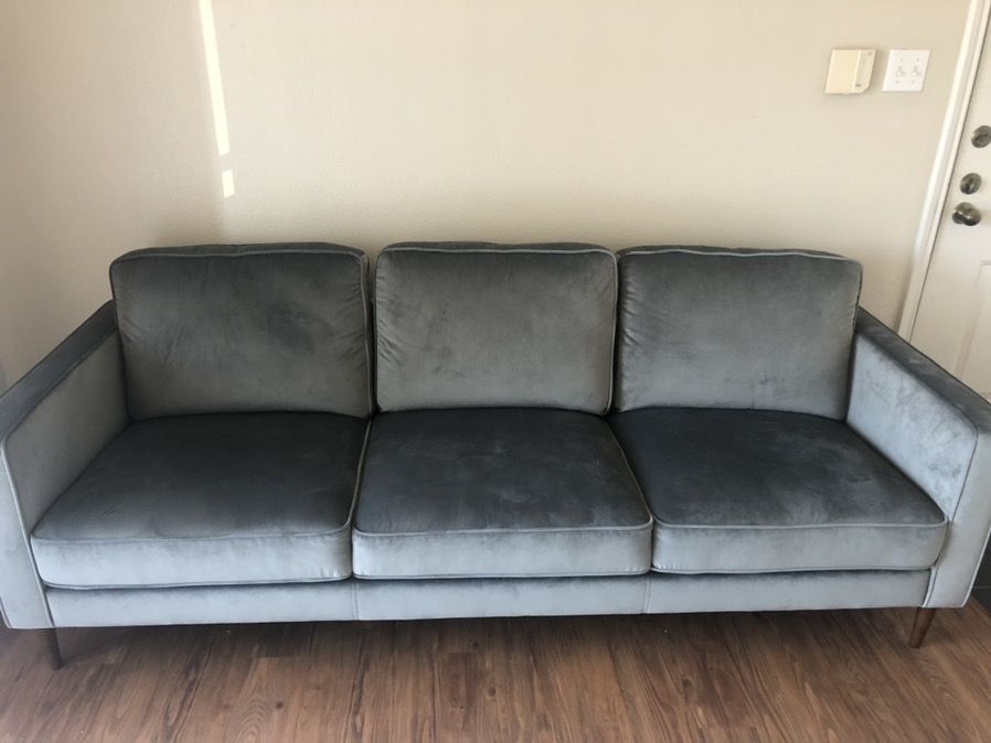 Fairfax Steel Grey Velvet Sofa for Sale in Irving TX OfferUp